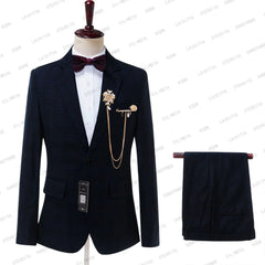 Elegant Mens Suits 2024 Formal Peaked Lapel Slim Fit Suit Purple Tuxedo Groom 2 Piece Set Wedding Suits For Men (Jacket+Pant) - SHOWLU FASHION STORE