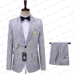 Elegant Mens Suits 2024 Formal Peaked Lapel Slim Fit Suit Purple Tuxedo Groom 2 Piece Set Wedding Suits For Men (Jacket+Pant) - SHOWLU FASHION STORE