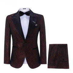 Elegant Mens Suits 2024 Formal Peaked Lapel Slim Fit Suit Purple Tuxedo Groom 2 Piece Set Wedding Suits For Men (Jacket+Pant) - SHOWLU FASHION STORE