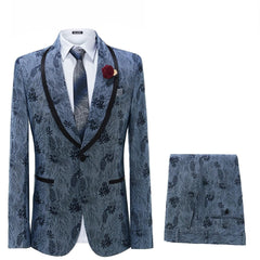 Elegant Mens Suits 2024 Formal Peaked Lapel Slim Fit Suit Purple Tuxedo Groom 2 Piece Set Wedding Suits For Men (Jacket+Pant) - SHOWLU FASHION STORE