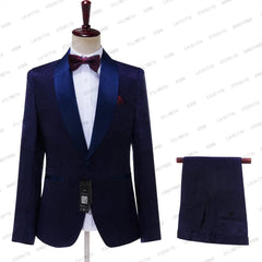 Elegant Mens Suits 2024 Formal Peaked Lapel Slim Fit Suit Purple Tuxedo Groom 2 Piece Set Wedding Suits For Men (Jacket+Pant) - SHOWLU FASHION STORE