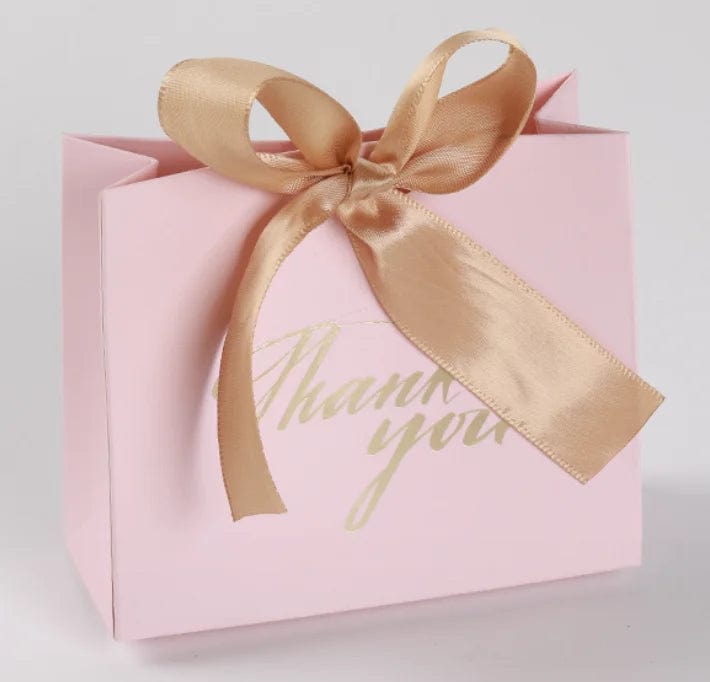 Elegant Mini Pink Thank You Gift Bags - 50 Pack - SHOWLU FASHION STORE