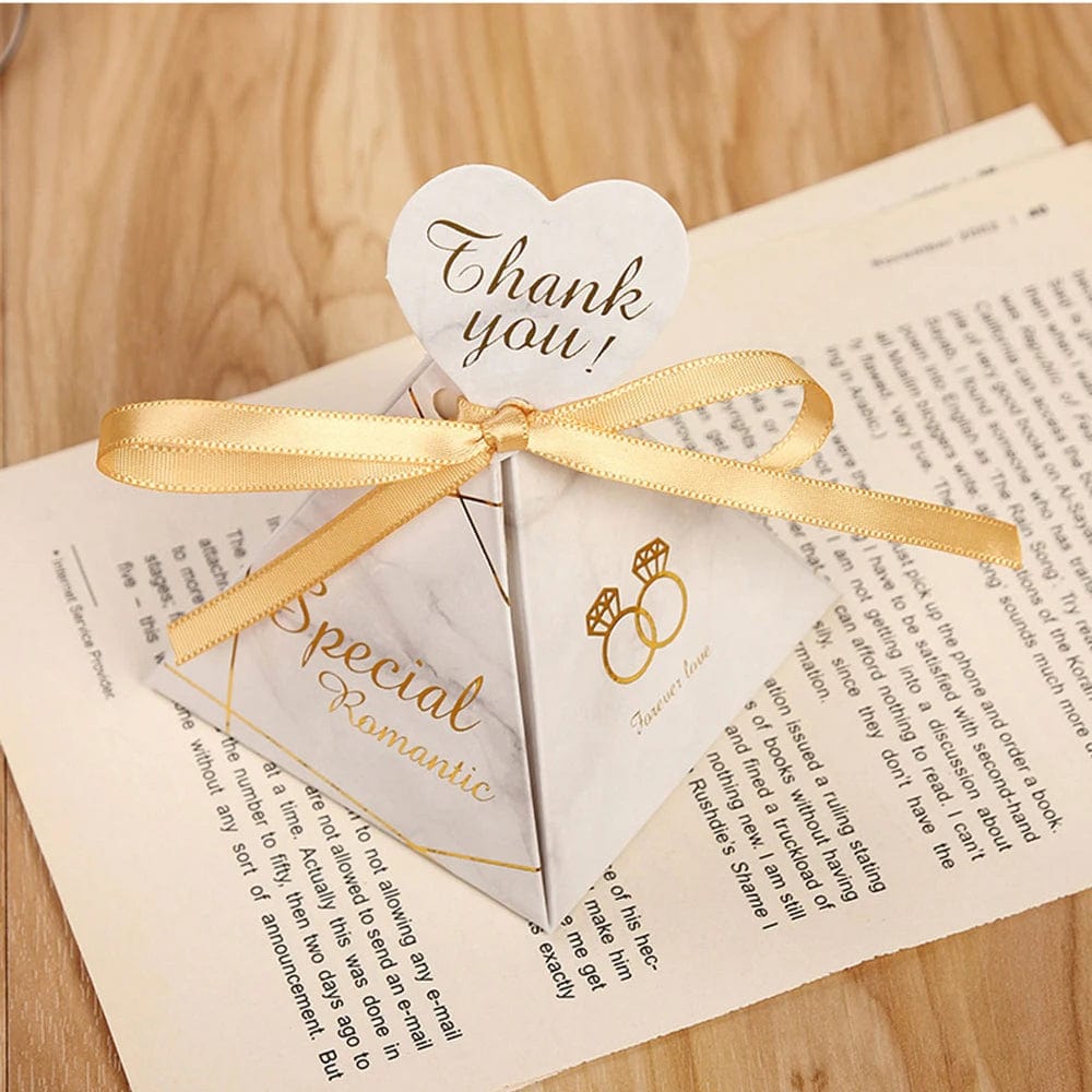 Elegant Triangular Pyramid Marble Candy Box - SHOWLU FASHION STORE