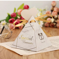 Elegant Triangular Pyramid Marble Candy Box - SHOWLU FASHION STORE