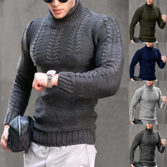 European and American Autumn and Winter New Men's Warm Sweaters Trade Men's Turtleneck Sweaters Men's Casual Pullovers - SHOWLU FASHION STORE