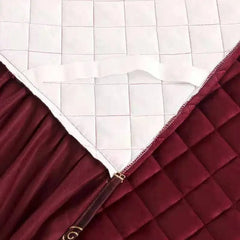 European Luxury Quilted Bed Skirt Winter Warm Thicken Velvet Bedspread King Good Hand Feeling Bed Skirt Not Included Pillowcase - SHOWLU FASHION STORE