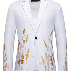 New Palace-Style Suit with Wheat Ear Print Design SHOWLU FASHION STORE
