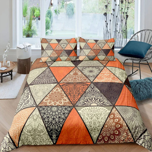 Fanaijia Bohemian Flower 3D Print Bedding Sets Luxury Mandala Comforter Duvet Cover Pillowcase Geometric Lines Queen King Size - SHOWLU FASHION STORE