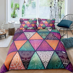 Fanaijia Bohemian Flower 3D Print Bedding Sets Luxury Mandala Comforter Duvet Cover Pillowcase Geometric Lines Queen King Size - SHOWLU FASHION STORE