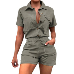 Fashion Denim Shorts Outfits Women Elegant O Neck Sleeveless Single - breasted Split Top High - waisted Short Set Lady Street Suit - SHOWLU FASHION STORE