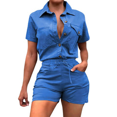 Fashion Denim Shorts Outfits Women Elegant O Neck Sleeveless Single - breasted Split Top High - waisted Short Set Lady Street Suit - SHOWLU FASHION STORE