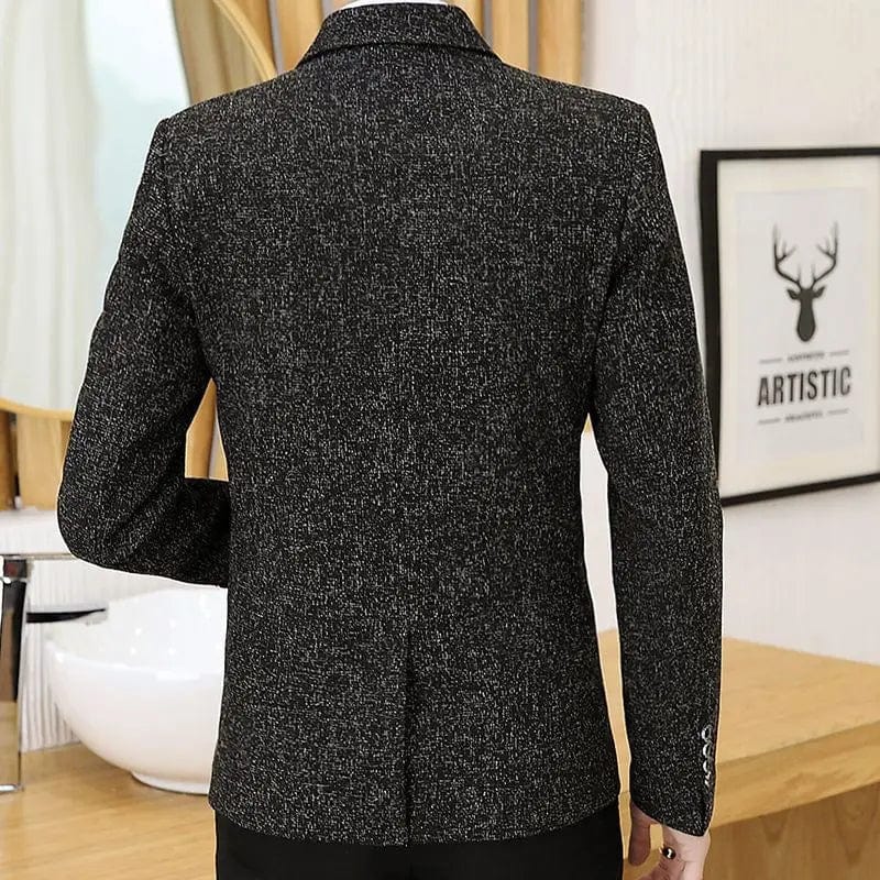 Fashion Loose Solid Color Button Pockets Korean Blazers Men's Clothing 2023 Winter New Casual Tops All - match Blazer - SHOWLU FASHION STORE