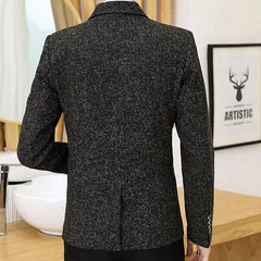 Fashion Loose Solid Color Button Pockets Korean Blazers Men's Clothing 2023 Winter New Casual Tops All - match Blazer - SHOWLU FASHION STORE