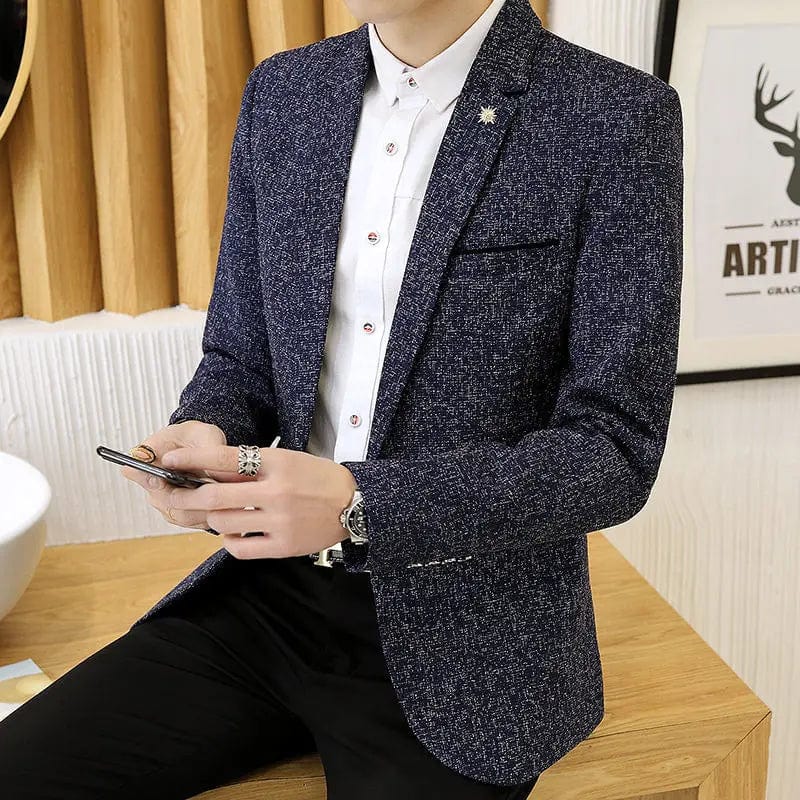 Fashion Loose Solid Color Button Pockets Korean Blazers Men's Clothing 2023 Winter New Casual Tops All - match Blazer - SHOWLU FASHION STORE