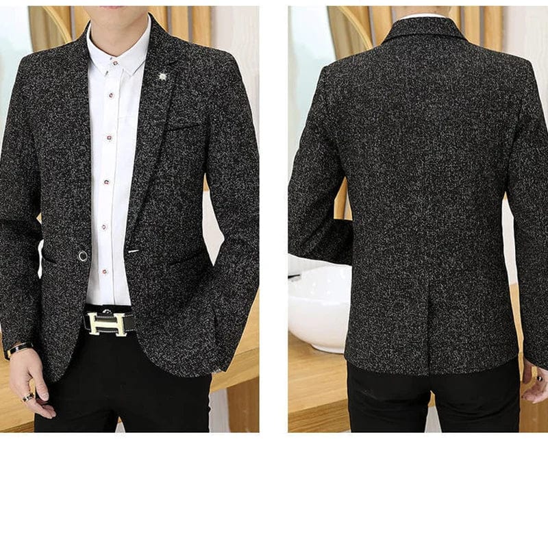 Fashion Loose Solid Color Button Pockets Korean Blazers Men's Clothing 2023 Winter New Casual Tops All - match Blazer - SHOWLU FASHION STORE