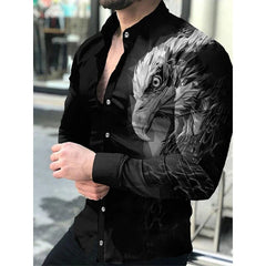 Fashion Men's Designer Starry Sky Purple Blue Gold Luxury Social Men's Shirt Lapel Large Size Casual Dot Print Long Sleeve Top - SHOWLU FASHION STORE