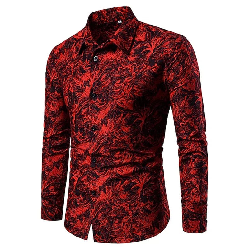 Fashion Pop Prom Party Night Club New Designer Long Sleeve Clothing Slim Button Lapel Men Tops - SHOWLU FASHION STORE