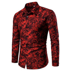 Fashion Pop Prom Party Night Club New Designer Long Sleeve Clothing Slim Button Lapel Men Tops - SHOWLU FASHION STORE