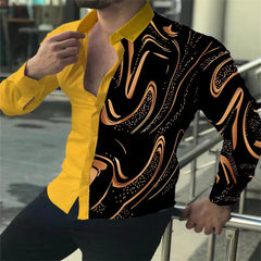 Fashion Pop Prom Party Night Club New Designer Long Sleeve Clothing Slim Button Lapel Men Tops - SHOWLU FASHION STORE