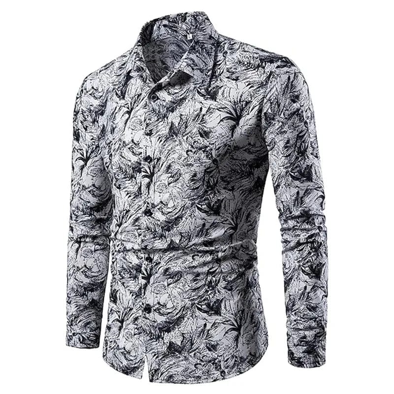 Fashion Pop Prom Party Night Club New Designer Long Sleeve Clothing Slim Button Lapel Men Tops - SHOWLU FASHION STORE