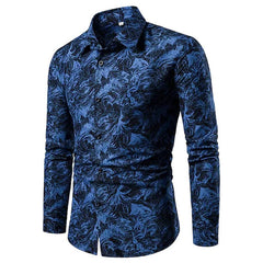 Fashion Pop Prom Party Night Club New Designer Long Sleeve Clothing Slim Button Lapel Men Tops - SHOWLU FASHION STORE