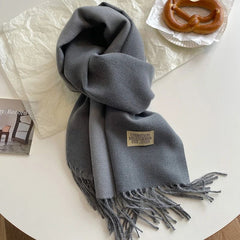 Fashion Solid Cashmere Warm Scarf New Design Pashmina Winter Double Side Diffrent Color Shawl Wraps Bufanda with Tassel Blanket - SHOWLU FASHION STORE
