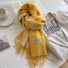 Fashion Solid Cashmere Warm Scarf New Design Pashmina Winter Double Side Diffrent Color Shawl Wraps Bufanda with Tassel Blanket - SHOWLU FASHION STORE