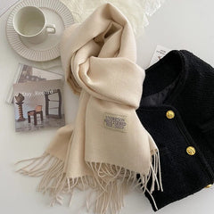 Fashion Solid Cashmere Warm Scarf New Design Pashmina Winter Double Side Diffrent Color Shawl Wraps Bufanda with Tassel Blanket - SHOWLU FASHION STORE