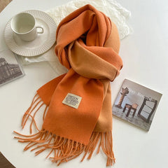 Fashion Solid Cashmere Warm Scarf New Design Pashmina Winter Double Side Diffrent Color Shawl Wraps Bufanda with Tassel Blanket - SHOWLU FASHION STORE