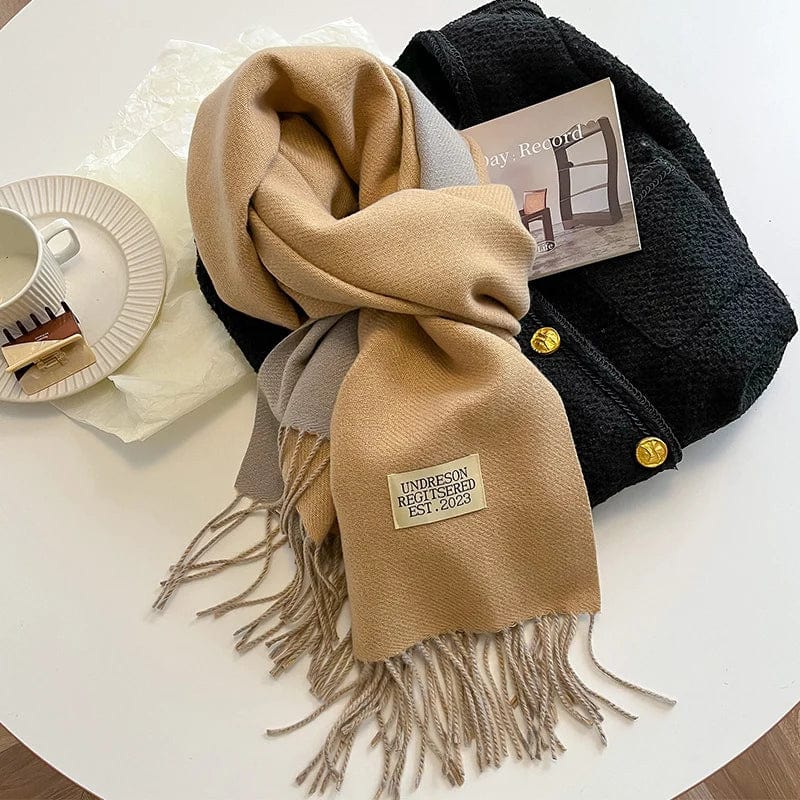 Fashion Solid Cashmere Warm Scarf New Design Pashmina Winter Double Side Diffrent Color Shawl Wraps Bufanda with Tassel Blanket - SHOWLU FASHION STORE