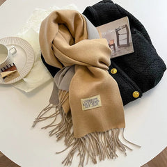 Fashion Solid Cashmere Warm Scarf New Design Pashmina Winter Double Side Diffrent Color Shawl Wraps Bufanda with Tassel Blanket - SHOWLU FASHION STORE