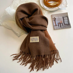 Fashion Solid Cashmere Warm Scarf New Design Pashmina Winter Double Side Diffrent Color Shawl Wraps Bufanda with Tassel Blanket - SHOWLU FASHION STORE
