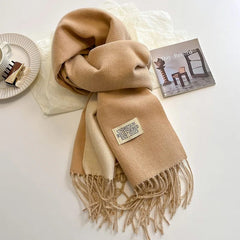 Fashion Solid Cashmere Warm Scarf New Design Pashmina Winter Double Side Diffrent Color Shawl Wraps Bufanda with Tassel Blanket - SHOWLU FASHION STORE