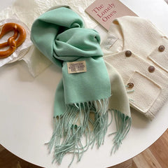 Fashion Solid Cashmere Warm Scarf New Design Pashmina Winter Double Side Diffrent Color Shawl Wraps Bufanda with Tassel Blanket - SHOWLU FASHION STORE
