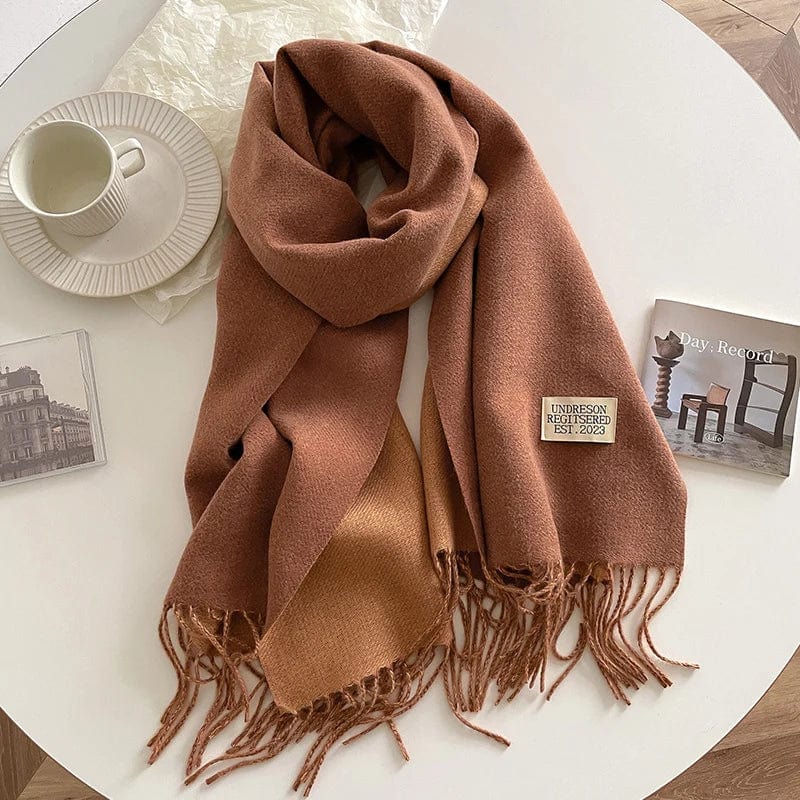 Fashion Solid Cashmere Warm Scarf New Design Pashmina Winter Double Side Diffrent Color Shawl Wraps Bufanda with Tassel Blanket - SHOWLU FASHION STORE