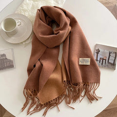 Fashion Solid Cashmere Warm Scarf New Design Pashmina Winter Double Side Diffrent Color Shawl Wraps Bufanda with Tassel Blanket - SHOWLU FASHION STORE