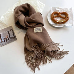 Fashion Solid Cashmere Warm Scarf New Design Pashmina Winter Double Side Diffrent Color Shawl Wraps Bufanda with Tassel Blanket - SHOWLU FASHION STORE