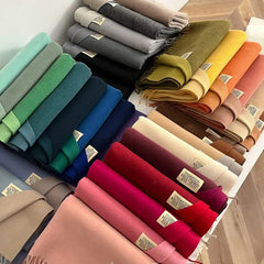 Fashion Solid Cashmere Warm Scarf New Design Pashmina Winter Double Side Diffrent Color Shawl Wraps Bufanda with Tassel Blanket - SHOWLU FASHION STORE