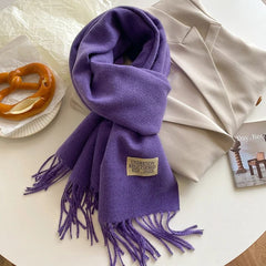 Fashion Solid Cashmere Warm Scarf New Design Pashmina Winter Double Side Diffrent Color Shawl Wraps Bufanda with Tassel Blanket - SHOWLU FASHION STORE