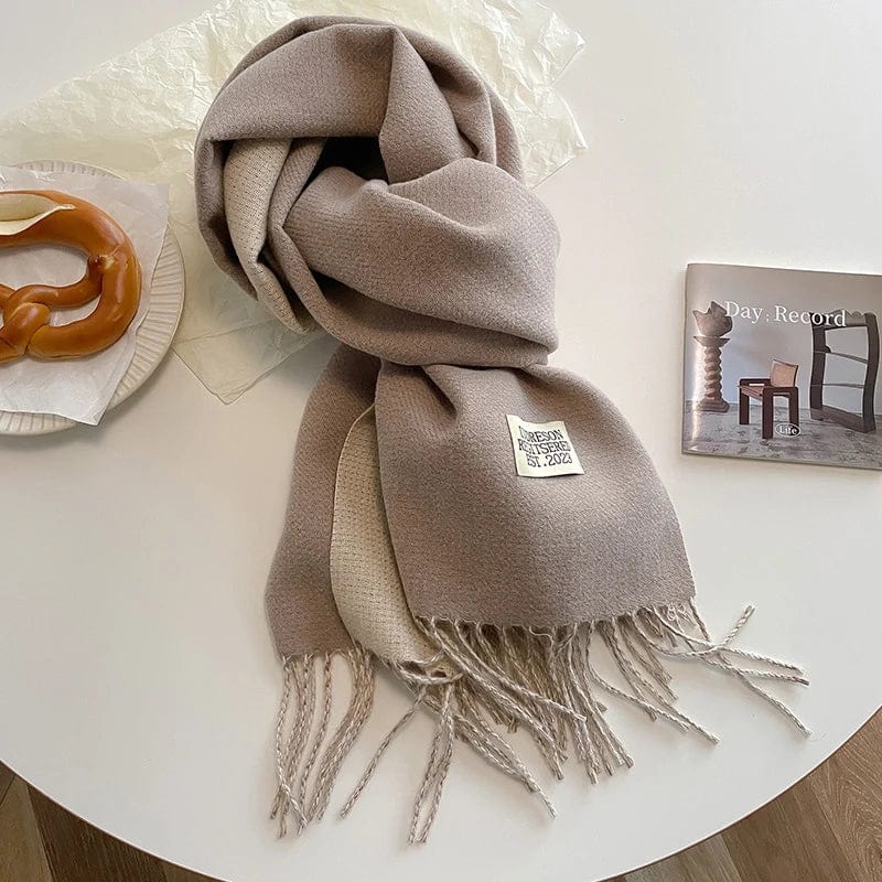 Fashion Solid Cashmere Warm Scarf New Design Pashmina Winter Double Side Diffrent Color Shawl Wraps Bufanda with Tassel Blanket - SHOWLU FASHION STORE