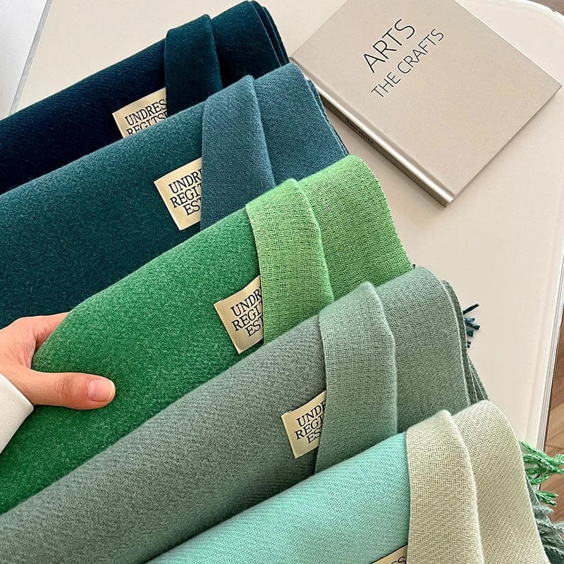 Fashion Solid Cashmere Warm Scarf New Design Pashmina Winter Double Side Diffrent Color Shawl Wraps Bufanda with Tassel Blanket - SHOWLU FASHION STORE