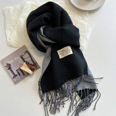 Fashion Solid Cashmere Warm Scarf New Design Pashmina Winter Double Side Diffrent Color Shawl Wraps Bufanda with Tassel Blanket - SHOWLU FASHION STORE