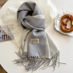 Fashion Solid Cashmere Warm Scarf New Design Pashmina Winter Double Side Diffrent Color Shawl Wraps Bufanda with Tassel Blanket - SHOWLU FASHION STORE