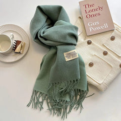 Fashion Solid Cashmere Warm Scarf New Design Pashmina Winter Double Side Diffrent Color Shawl Wraps Bufanda with Tassel Blanket - SHOWLU FASHION STORE