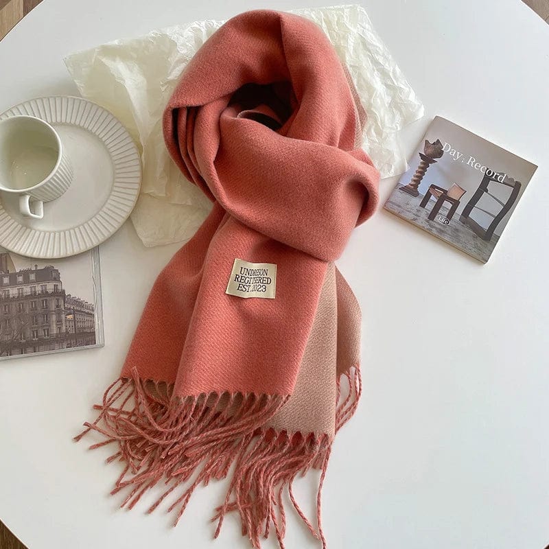 Fashion Solid Cashmere Warm Scarf New Design Pashmina Winter Double Side Diffrent Color Shawl Wraps Bufanda with Tassel Blanket - SHOWLU FASHION STORE