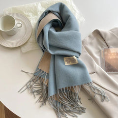 Fashion Solid Cashmere Warm Scarf New Design Pashmina Winter Double Side Diffrent Color Shawl Wraps Bufanda with Tassel Blanket - SHOWLU FASHION STORE