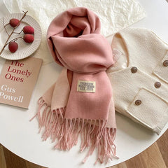 Fashion Solid Cashmere Warm Scarf New Design Pashmina Winter Double Side Diffrent Color Shawl Wraps Bufanda with Tassel Blanket - SHOWLU FASHION STORE