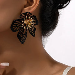 Fashionable Exaggerated Luxury White Flower Earrings for Women Jewelry Accessories Ball Party Dress Dangle Earrings - SHOWLU FASHION STORE