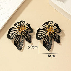 Fashionable Exaggerated Luxury White Flower Earrings for Women Jewelry Accessories Ball Party Dress Dangle Earrings - SHOWLU FASHION STORE