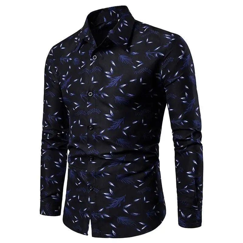 Fashionable Men's Shirt Lapel Buttons Gold Pattern 3D Printed Casual Long Sleeve Shirt Fashionable Men's Shirt - SHOWLU FASHION STORE